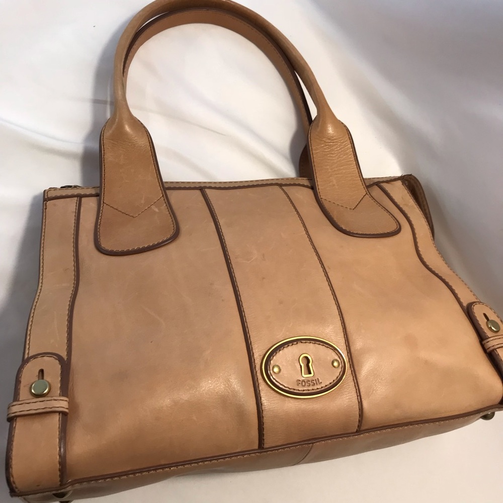 Fossil Vintage Re-Issue Camel Leather Satchel - Picture 5 of 7